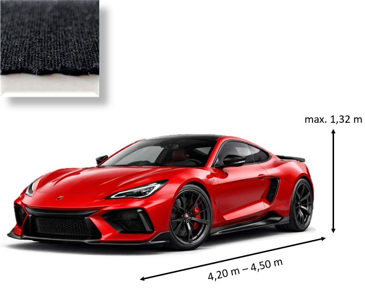 Schutzhaube f�r Sportwagen L�nge bis 4,20 m - 4,50 m x H�he max. 1,32 m Indoor-Pelerine