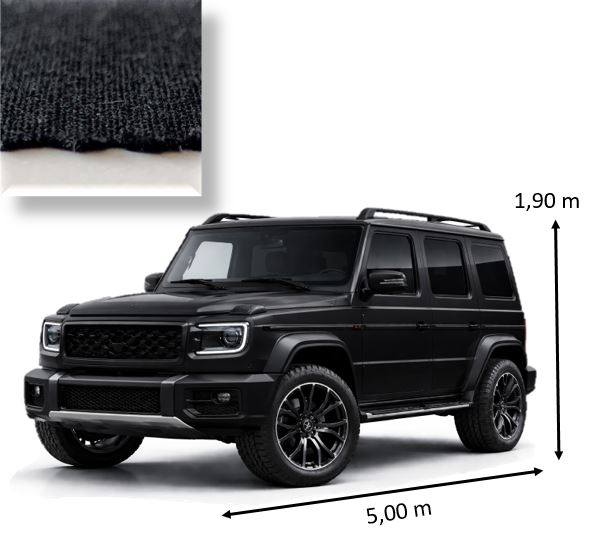 Schutzhaube f�r Modell: Gel�ndewagen SUV L�nge bis 5,00 m x H�he bis 1,90 m Indoor-Pelerine