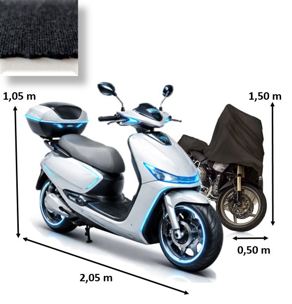 Motorroller Abdeckung mit / ohne Topcase L�nge 2,05 m x Breite 0,50 m INDOOR