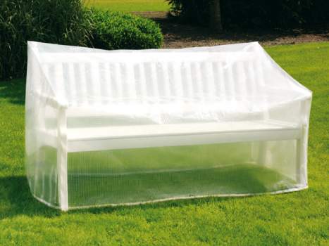 Abdeckung f�r Gartenbank durchsichtig 180 x 60 x 60/80 cm H�he