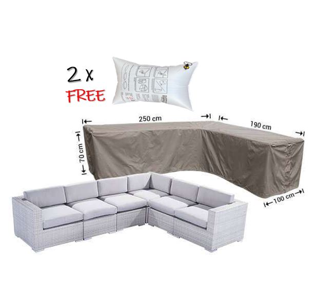 Schutzabdeckung f�r Winkel Lounge 250 x 190 x 100 x H�he 70 cm