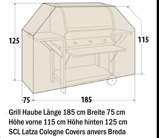Schutzh�lle BBQ Smoker Trapezform 185 x 75 x 115/125 cm H�he