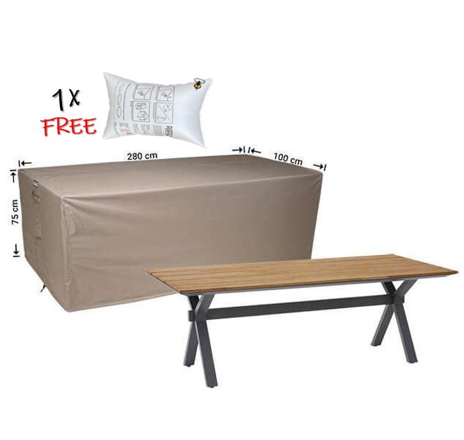 Schutzhaube f�r Gartentisch Teak M�bel 280 x 100 x 75 cm H�he