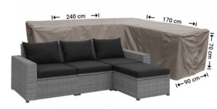 Schutzhaube Lounge L-Form Sofa 240 x 170 x 90 x Hhe 70 cm