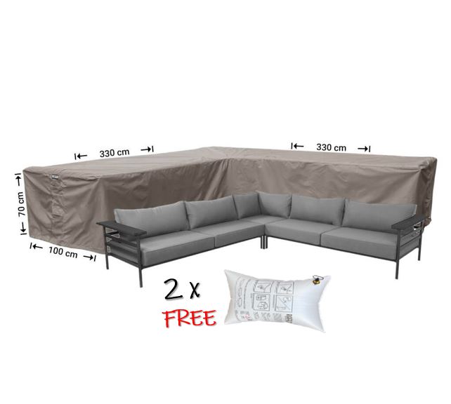 Abdeckhaube f�r Lounge Winkel M�bel 330 x 330 x 100 x H�he 70 cm