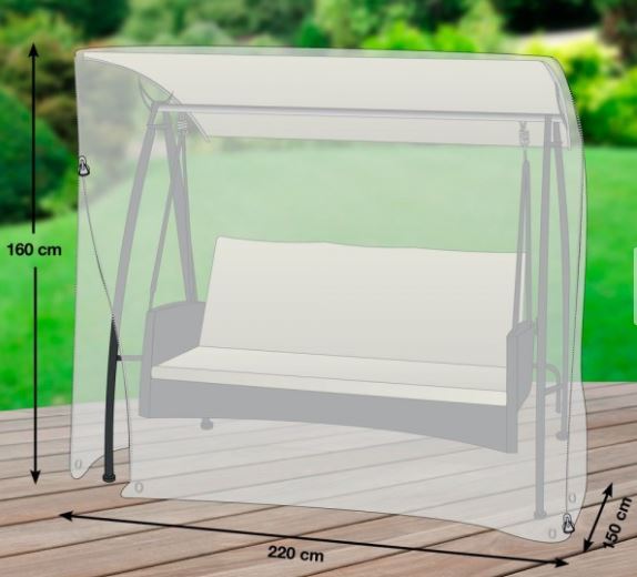 Abdeckhaube f�r Gartenschaukel / Hollywoodschaukel 220 x 150 x 160 cm H�he