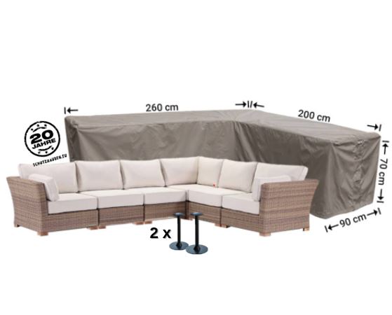 Winkellounge Schutzh�lle Gartensofa 260 x 200 x 90 x 70 cm H�he