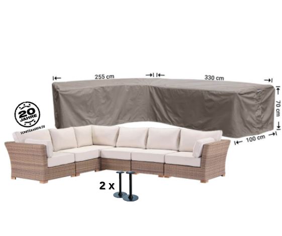 Lounge Mbel Abdeckung L-Form 255 x 330 x 100 x Hhe 70 cm