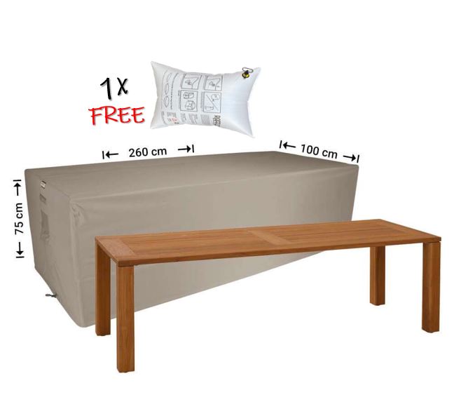 Schutzhaube f�r Teakm�bel Gartentisch 260 x 100 x 75 cm H�he