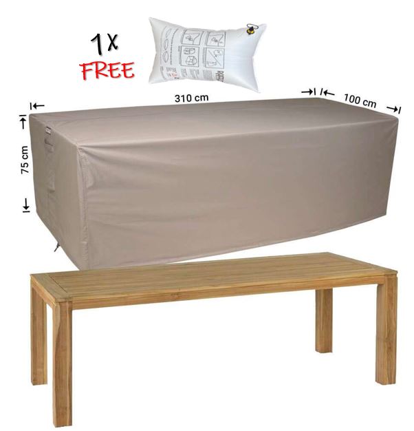 Schutzh�lle f�r Gartentisch Holztisch 310 x 100 x 75 cm H�he
