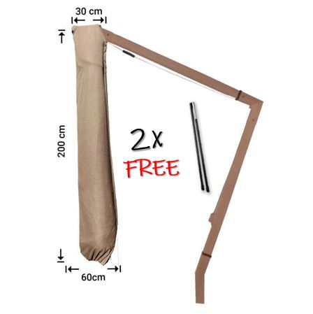 Schutzhaube f�r h�ngenden Sonnenschirm Gartenschirm 200 x 30/60 cm Breite