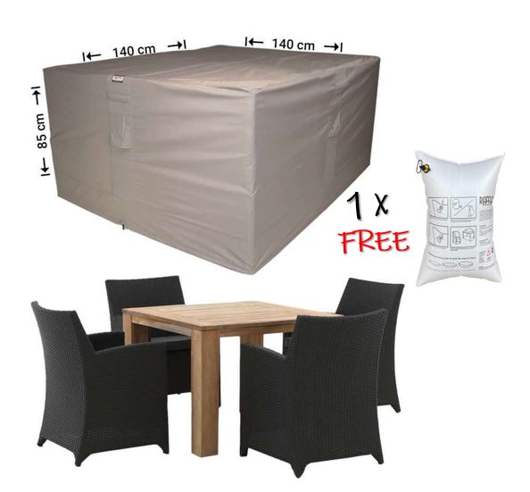 Schutzhaube f�r Tisch mit St�hlen 140 x 140 x 85 cm H�he