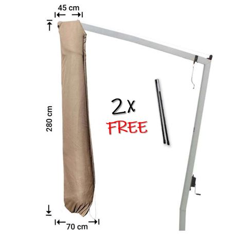 Abdeckhaube f�r h�ngendes Schirmtuch Gartenschirm 280 x 45/70 cm Breite